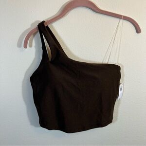 ✨ Old Navy Active Brown One Shoulder Tank Top Small NWT